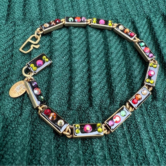 Anne Koplik Jewelry - Anne Koplik Vintage Multicolor Rectangular Chain Link Bracelet